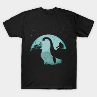 Bigfoot Riding Loch Ness Monster T-Shirt